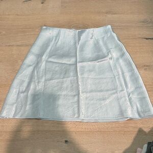 Aritzia Pale Blue Satin A-Line Mini Skirt